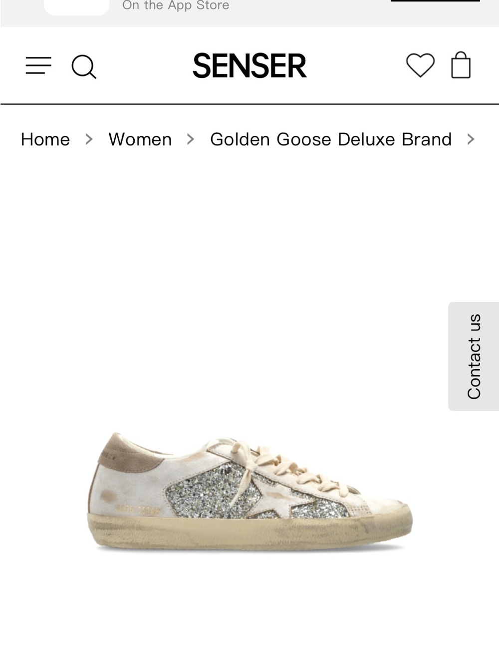 Golden Goose White Sneakers with Silver Glitter Panels